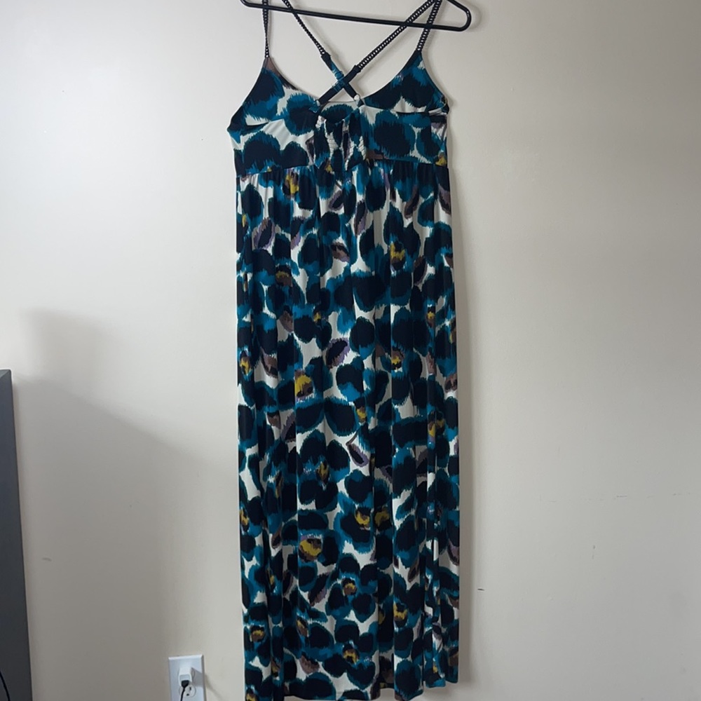 Elle Maxi Dress Multi-Colored with Crisscrossed Adjustable Straps Size M…